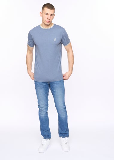 Crosshatch China Blue Marl Deuxtip T-Shirt