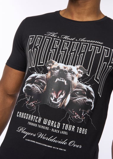 Crosshatch  Black  Dogz  T-Shirt