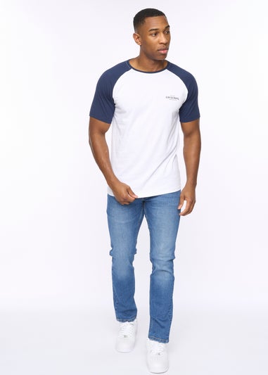 Crosshatch White/Navy Meza T-Shirt