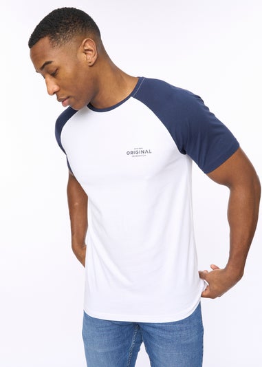 Crosshatch White/Navy Meza T-Shirt