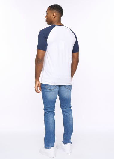 Crosshatch White/Navy Meza T-Shirt