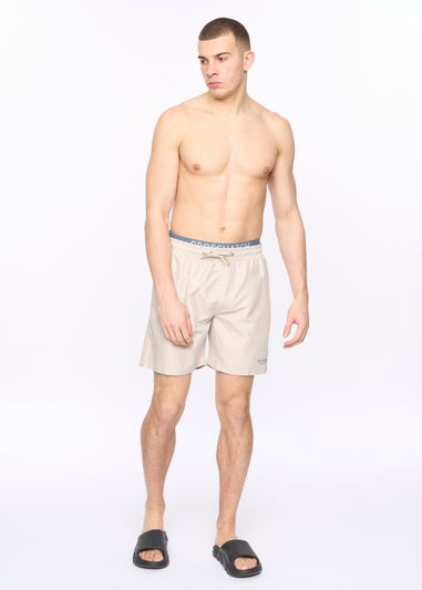 Crosshatch Light Stone Rembrandts Swim Shorts