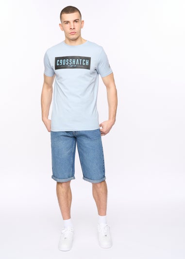 Crosshatch Stone Wash Tillforth Denim Shorts