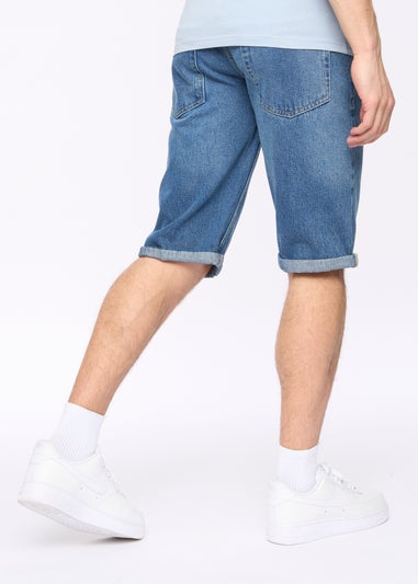 Crosshatch Stone Wash Tillforth Denim Shorts