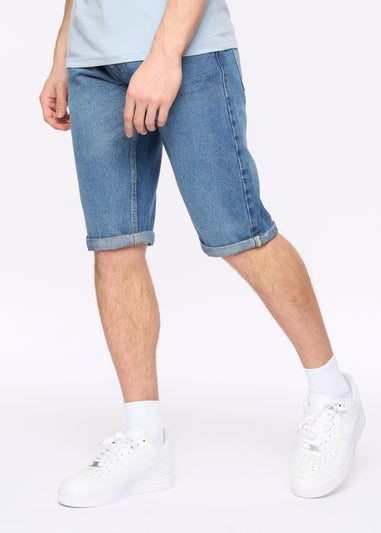 Crosshatch Stone Wash Tillforth Denim Shorts