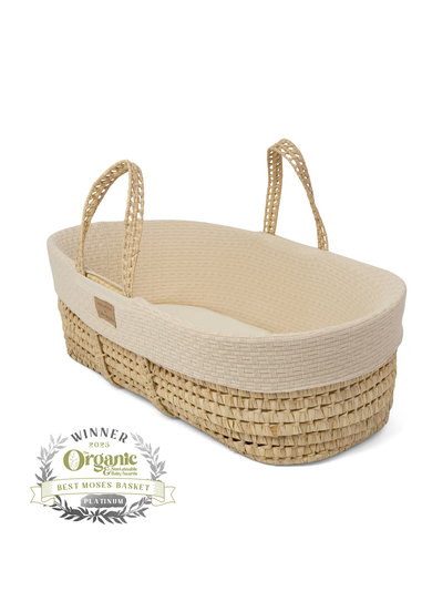 Clair de Lune Organic Cream Knitted Moses Basket