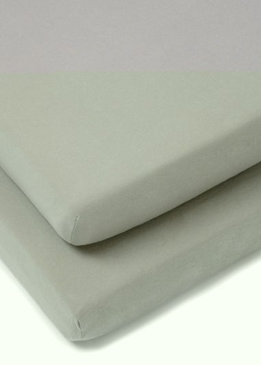 Clair de Lune 2 Pack Grey Cot Bed Sheets