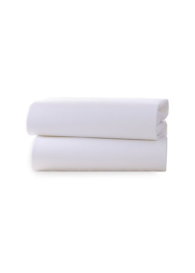 Clair de Lune 2 Pack White Cot Bed Sheets