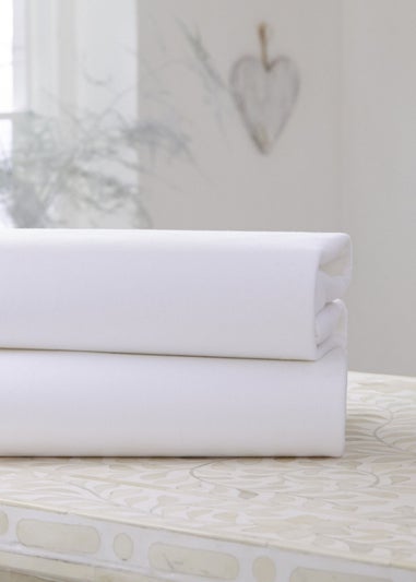 Clair de Lune 2 Pack White Cot Bed Sheets