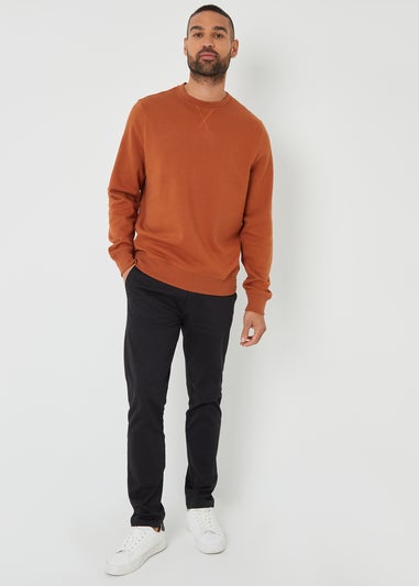 Threadbare Terracotta Cotton Blend Satsuma Crew Neck Sweatshirt