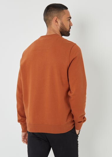 Threadbare Terracotta Cotton Blend Satsuma Crew Neck Sweatshirt