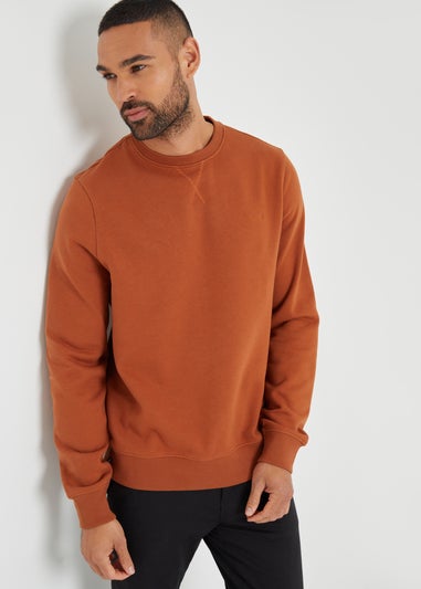 Threadbare Terracotta Cotton Blend Satsuma Crew Neck Sweatshirt