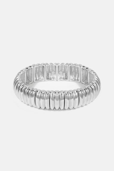 Mood Silver Ridged Stretch Bracelet