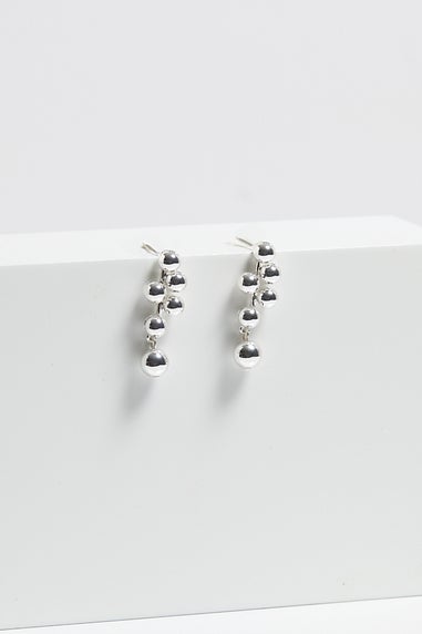 Mood Silver Polished Bubble Drop Earrings