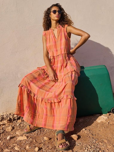 Kariertes Maxikleid Rosie