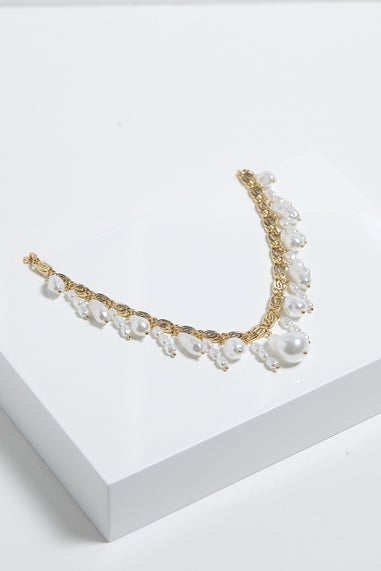 Mood Gold Cream Pearl Baroque Shaker Necklace
