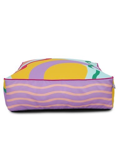 rucomfy Indoor/Outdoor Box Floor Cushion Doodle Print Beanbag