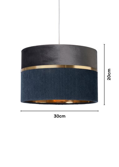 BHS Lighting Juel Velvet Easyfit Grey & Blue Shade (20cm x 30cm)
