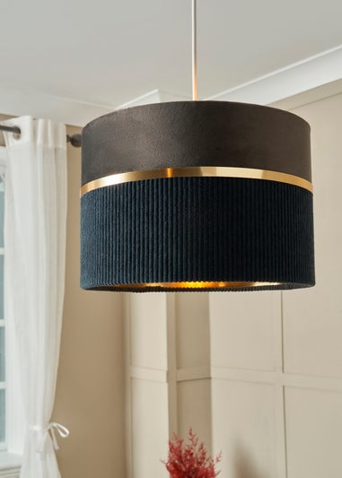 BHS Lighting Juel Velvet Easyfit Grey & Blue Shade (20cm x 30cm)