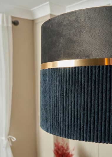 BHS Lighting Juel Velvet Easyfit Grey & Blue Shade (20cm x 30cm)