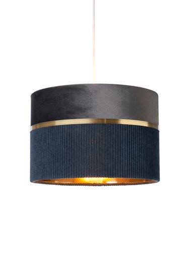 BHS Lighting Juel Velvet Easyfit Grey & Blue Shade (20cm x 30cm)