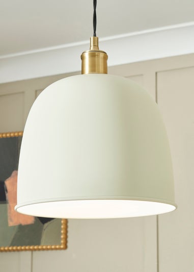 BHS Lighting Damani Ivory & Brass Ceiling 1 Light (40-130cm x 26cm)