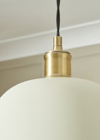 BHS Lighting Damani Ivory & Brass Ceiling 1 Light (40-130cm x 26cm)