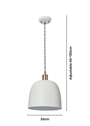 BHS Lighting Damani Ivory & Brass Ceiling 1 Light (40-130cm x 26cm)