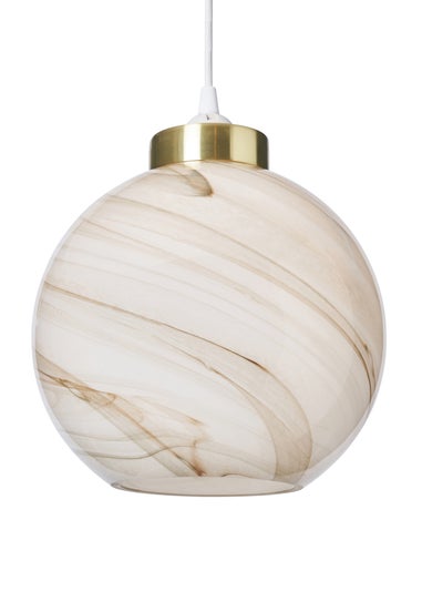 BHS Lighting Muna Marble Effect Glass Easyfit Shade (22cm x 22cm)