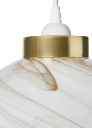 BHS Lighting Muna Marble Effect Glass Easyfit Shade (22cm x 22cm)