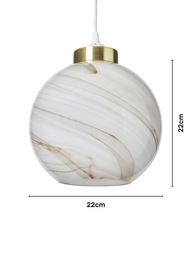 BHS Lighting Muna Marble Effect Glass Easyfit Shade (22cm x 22cm)
