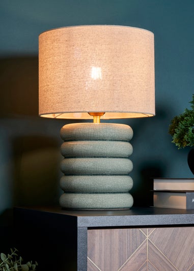 BHS Lighting Firenze Sage Grey Table Lamp (44cm x 28cm)