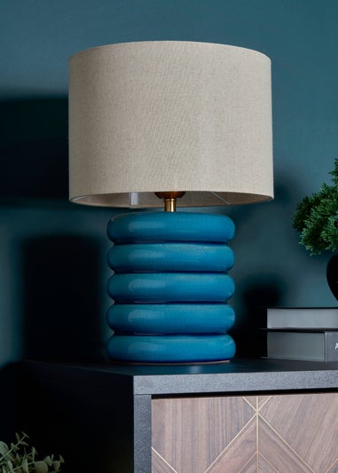 BHS Lighting Firenze Blue Table Lamp (44cm x 28cm)