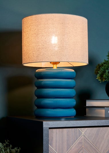 BHS Lighting Firenze Blue Table Lamp (44cm x 28cm)