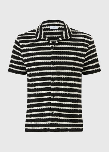 Black Mono Striped Jersey Shirt