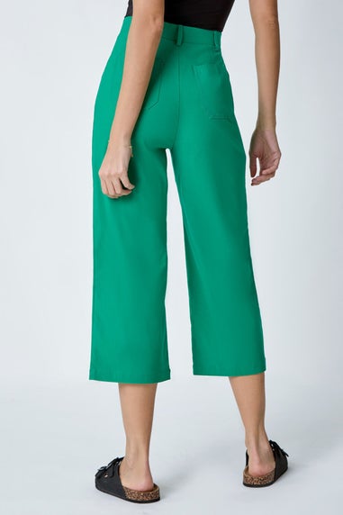 Roman Emerald Elastic Waist Stretch Cropped Culotte