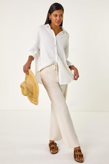 Roman Stone Full Length Linen Trousers
