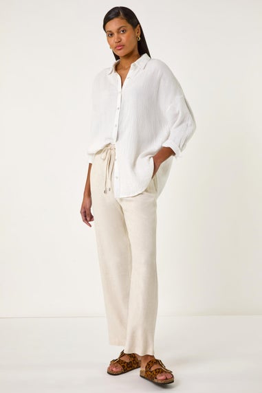 Roman Stone Full Length Linen Trousers