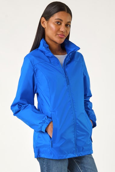 Roman Royal Blue Shower Resistant Funnel Neck Jacket