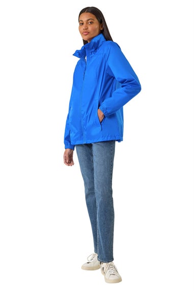 Roman Royal Blue Shower Resistant Funnel Neck Jacket
