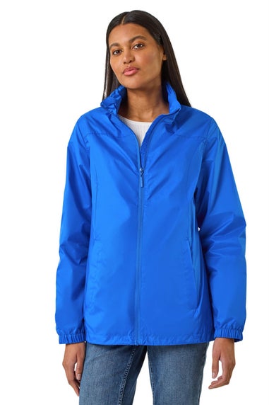 Roman Royal Blue Shower Resistant Funnel Neck Jacket