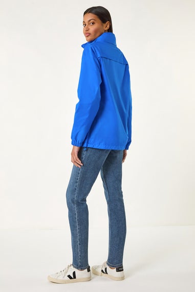 Roman Royal Blue Shower Resistant Funnel Neck Jacket