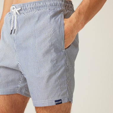 Regatta Navy/White Seersucker Stripe Loras Swim Shorts
