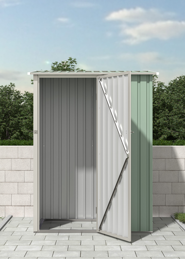 Charles Bentley Metal Storage Shed Chest Small Green (W4.7ft x D3ft)