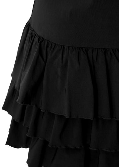 Quiz Black Ruffle Mini Dress
