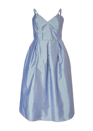 Quiz Blue Curve Taffeta Midi Dress