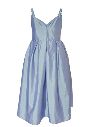 Quiz Blue Curve Taffeta Midi Dress