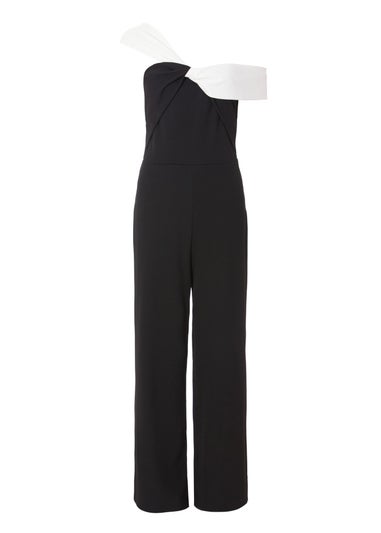 Quiz Black Contrast Bardot Jumpsuit