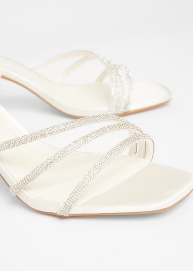 Quiz White Embellished Heels