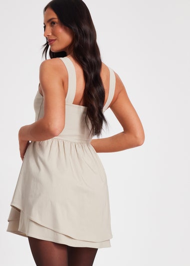 Quiz Stone Double Layered Skater Dress